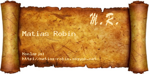 Matias Robin névjegykártya